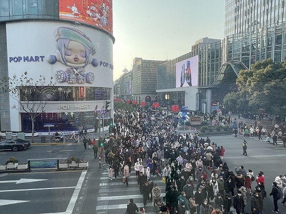 2023年春節（旧正月）の上海南京東路の様子